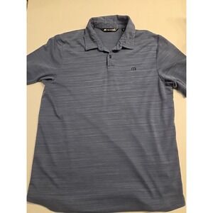 Travis Mathew Golf Polo Shirt Mens Medium Gray Geometric Short Sleeve Stretch